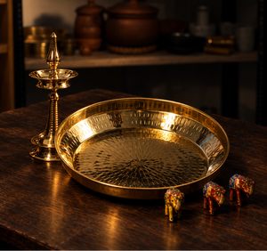 Brass Parat – Handmade Hammered Brass Dough Kneading Plate