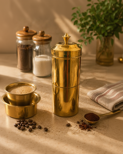 Traditional Brass Filter Coffee Maker (Drip Style)