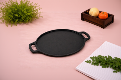 Cast Iron Dosa Pan with Double Side Handle, 30cm (11.8") – Hand Seasoned