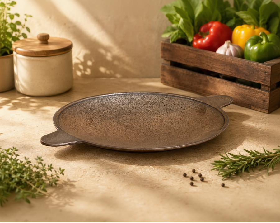 Cast Iron Roti Tawa, Hand Seasoned, Roti & Shallow Fry Pan