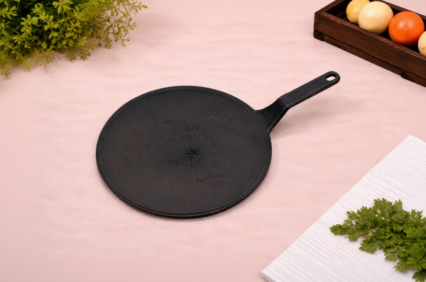 Cast Iron Tava with Handle, Hand Seasoned (10") – Perfect Rotis Every Time