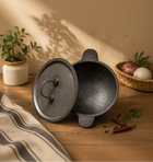 Cast Iron Appam Chatti with Lid, Hand Seasoned – Ready for Fluffy Appams