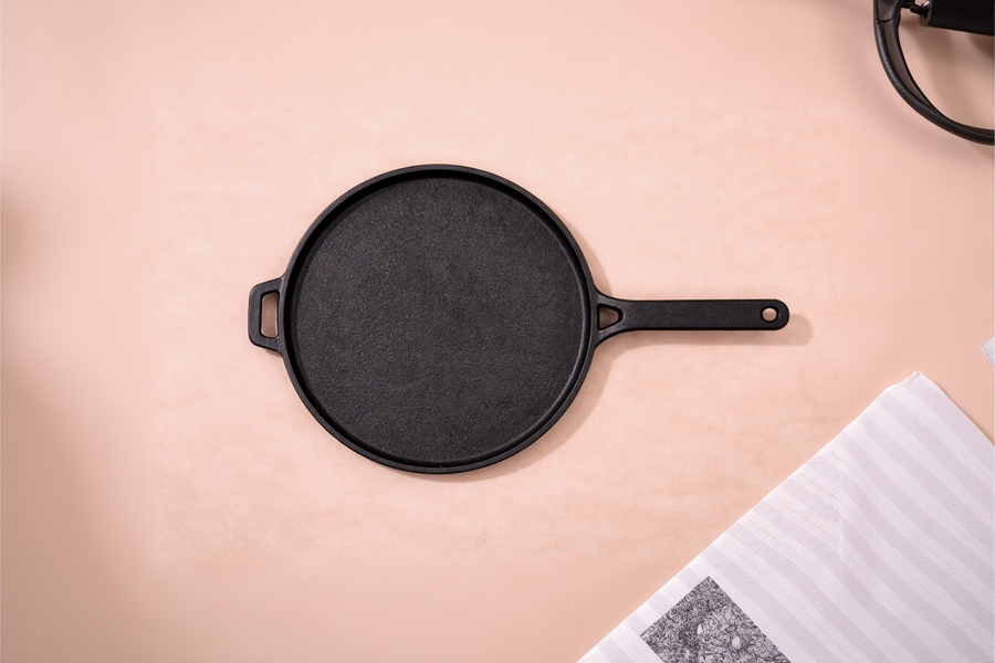 Cast Iron Dosa Pan with Handle, Hand Seasoned (10") – Crispy Dosas Every Time