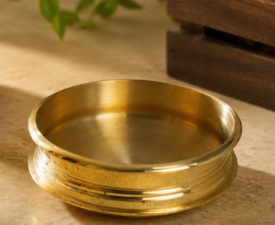 Hand Seasoned Bronze Cooking Urli – For Curries, Kheer & More