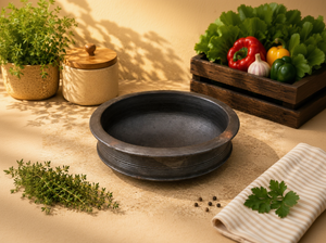 Hand Seasoned Black Clay Cooking Pot – Meen Chatti / All-Purpose Clay Pot