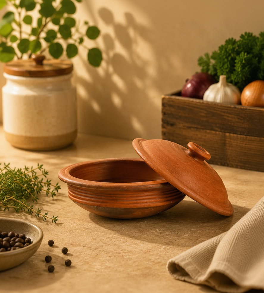 Hand Seasoned Clay Pot (Chatti) – Traditional Cooking Made Simple