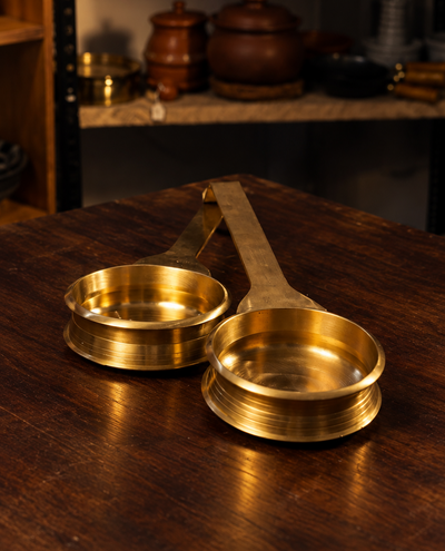 Bronze tadka pan (kai urali) with long handle – Kitchen by Chef Pillai