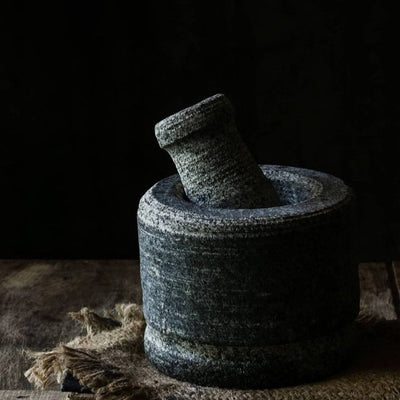 Hand seasoned Stone Mortar and Pestle (Medium) – Perfect Texture, Every Time